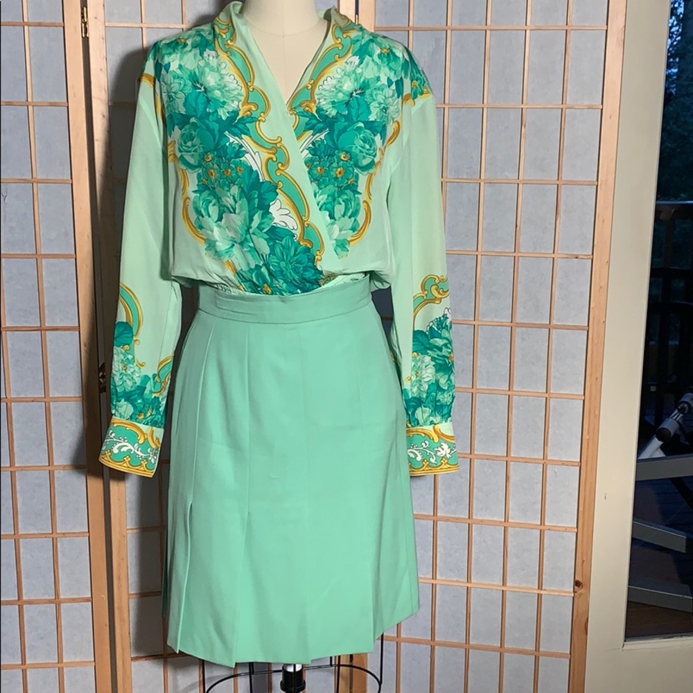 Escada silk top and skirt set.